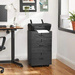 ZUN Black wood grain density board, one small drawer and two large drawers, wooden filing cabinet, 91577582