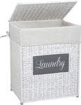 ZUN Laundry Hamper with Lid Laundry Basket with Handles Liner Bag Paper Woven Hampers for Laundry 37252677