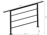 Handrails for Outdoor Steps, Wrought Iron Handrail Fits 1 to 4 Steps, 46968174