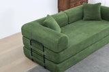 Convertible Sleeper Sofa Bed with Cylindrical Pillow - Corduroy Folding Mattress Couch with W3199P322614