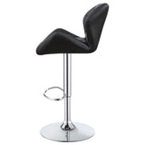 ZUN Chrome and Black Adjustable Bar Stool B062P153527