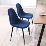 Lassan Contemporary Fabric Dining Chairs, Set of 4, Blue T2574P164528