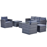 ZUN 6-piece All-Weather Wicker PE rattan Patio Outdoor Dining Conversation Sectional Set with coffee 17577169