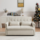 Artemax 55'' Modern Shiny Velvet Convertible Loveseat Sleeper Sofa Couch w/ 2 Lumbar Pillows, W668100738