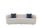 ZUN Mid Century Modern Curved Sofa, 3 Seat Cloud couch Boucle sofa Fabric Couch for Living Room, W876P191458