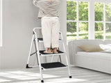 3-Step Folding Ladder - 330lbs Capacity, Anti-Slip Steps & Foot Pads, Lightweight Space-Saving 78861394