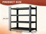 4-Tier Adjustable Metal Storage Shelving Unit, Black Heavy Duty Kitchen Organizer for Home Space 03288309