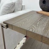 Corbeta Metal Frame Wood Living Room Coffee Table with Casters T2574P164640