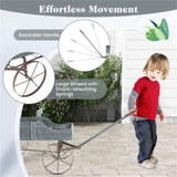 Wooden plant frame with wheels, Gray planting pot 98797943