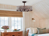 Dia 26.8 inch Chandelier Ceiling Fan ,Crystal Shade Ceiling Fan with Remote Control,3 ABS W1592P165561