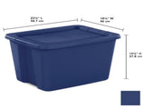 Plastic 18 Gallon Tote Box Blue Set of 8 12101977