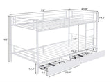 Twin Over Twin Convertible Bunk Bed with 2 Storage Drawers, Metal Bunk Bed Can 65723139