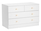 Modern Simple 4-Drawer Dresser Nightstand White 15130113