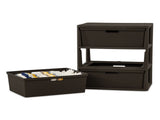 Wide 3 Drawer Tower, Plastic Storage Organizer with Removable Decorative Bins, Easy to Assemble - No 76525464