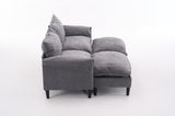Convertible Combination Sofa Sofa U-Shaped Sofa with Footstools with Storage, Gray Sofa for Living W2012P252429