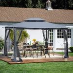 ZUN 13x10 Outdoor Patio Gazebo Canopy Tent With Ventilated Double Roof And Mosquito net 63372887