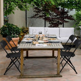 4pcs Injection Molding Classic Garden Plastic Folding Chair Black 08507662