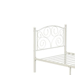 ZUN Twin Size Unique Flower Sturdy System Metal Bed Frame with Headboard and Footboard W21428124