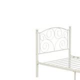 ZUN Twin Size Unique Flower Sturdy System Metal Bed Frame with Headboard and Footboard W21428124