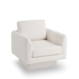 360&deg Modern Swivel Accent Chair,30" W Teddy Sherpa Round Armchair,Thick Padded Single N723P225031K