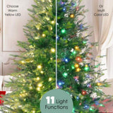 6FT Pre-Lit Aspen Fir Artificial Christmas Tree with Wreath & Garland,Grass Green Xmas Tree with 380 N704P198430F