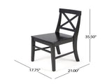 Roshan Farmhouse Acacia Wood Dining Chairs, Black 62888.00BLK