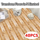 40 Pcs Self-Adhesive Wood-Look Flooring With Realistic Wood Grain Flooring ,Durable And Easy DIY 87202939