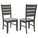 Grey and Dark Grey Padded Seat Side Chairs B062P145630