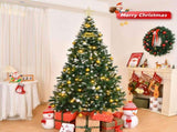 7 FT Snow Tipped Artificial Christmas Tree with DIY 150 Warm Lights, Remote Control, 1100 Branch 59563323