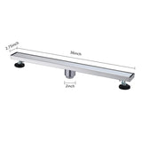 36 Inches Linear Shower Drain, Included Hair Strainer and Leveling Feet W2287P149014