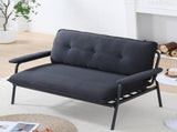 The 53-inch black sofa offers a spacious layout in the small apartment, easily handling various W3371P309476