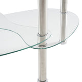 ZUN Dual Fishtail Style Tempered Glass Coffee Table clear 40751609