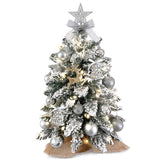 22in Mini Christmas Tree with Light Artificial Small Tabletop Christmas Decoration with Flocked 55611026