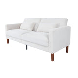 White Corduroy, Modern Sofa With Two Pillows, Suitable For Living Room, Lounge 95386034