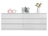 6 Drawer Double Dresser for Bedroom, Wide Storage Cabinet for Living Room Home Entryway, White 76423691