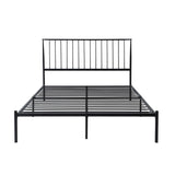 Metal Frame Queen Platform Bed Black Finish Angle Headboard Bedroom Furniture 1pc B011P261195