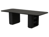 70.9" Rectangular Dining Table for 6 People, Fluted Panel Legs with 2 Side Storage Cabinets, MDF 02706775
