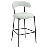 26'' Counter height bar stools Teddy fabric cover kitchen island counter bar stool with black powder W2215P196282