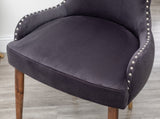 Lindale Contemporary Velvet Upholstered Nailhead Trim Accent Chair, Gray T2574P164505