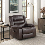 ZUN Modern Living room Furniture 1pc Power Lift Faux Leather Upholstery Dark Brown Power Recliner B011P202514