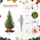 Aspen Slim Fir 6.5ft Christmas Tree Pre-Lit Artificial with 3,250 Branch Tips & 867 Low-Voltage Warm 97660708