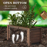 ZUN Wood Garden Bed for Growing Flowers, Planter Garden Boxes Outdoor Planter Box, Wood Container 88258965