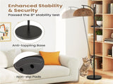 Floor Lamp with Foot Pedal Switch - Stable Base 8&deg Stability Test, Black Metal & Paper Rope 44264757