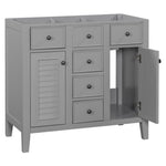 ZUN 36" Bathroom Vanity without Sink, Cabinet Base Only, Two Cabinets and Five Drawers, Solid Wood WF299664AAE