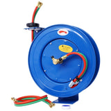 Welding Hose Reel Retractable 1/4 Inch x 50Foot Twin Oxygen Acetylene Rubber Hoses STD Duty Max W465140589