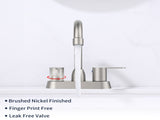 2 Handles Bathroom Sink Faucet, Brushed Nickel Centerset RV Bathroom Faucets for 3 Hole pop-up 43654046