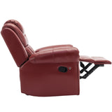 Home Theater Seating Manual Recliner Chair with LED Light Strip for Living Room,Bedroom, Wine Red WF310725AAJ
