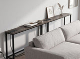 2Pcs 78.74"x5.91"x31.10" Console Table, MDF with Melamine Veneer & Iron Frame, with Power Outlet, 66330565