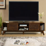 67.9 Inch Mid Century Modern Rattan TV Stand TVs up to 75", Entertainment Cabinet, Media Console W1801P303390