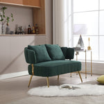 ZUN COOLMORE Polyester Accent sofa Modern Upholstered Armsofa Tufted Sofa with Metal Frame, Single W1539140091